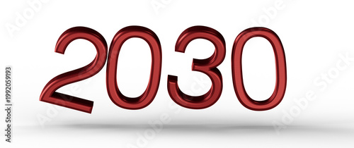 Bold red 2030 text on white...