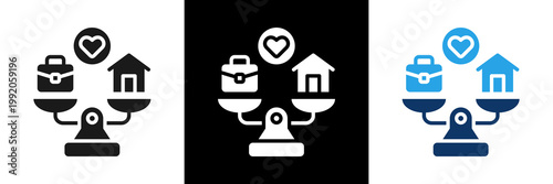 Work Life Balance Icon Set Glyph Vector Illustration