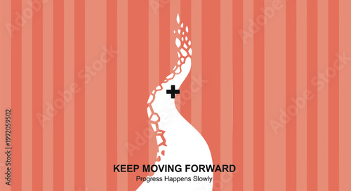 Motivational quote, inspirational typography, Keep Moving Forward, progress concept, vector illustration