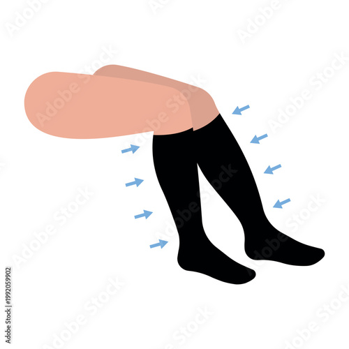 Female legs sportswear. Specialized hosiery for varicose veins. Varicose veins. Highly specialized medicine