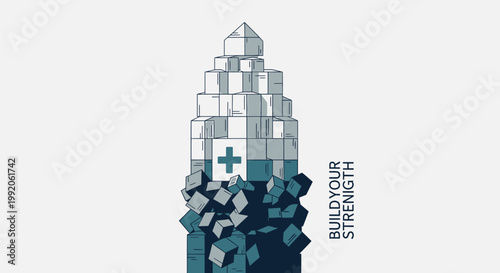 Fitness motivation, strength training, gym inspiration, healthy lifestyle, vector illustration