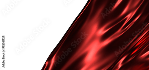 Abstract background featuring red silk fabric with smooth waves. Perfect for elegant designs and textures. Ideal for lux