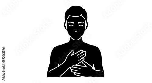 Black silhouette of a man.