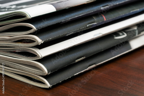 piled magazines on the table