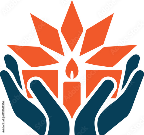 Helping Hands Leaf Care Support Nature Charity Concept Logo Design