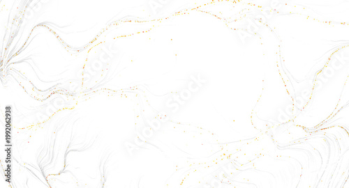 Elegant abstract design featuring flowing white and gold elements. Perfect for background