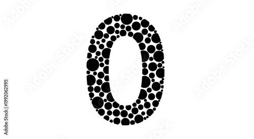 Large zero made of small circles.