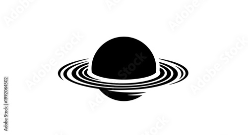Saturn planet with ring system.