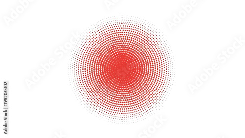 Red Halftone Circle Effect on White Background, Abstract Dot Pattern Background