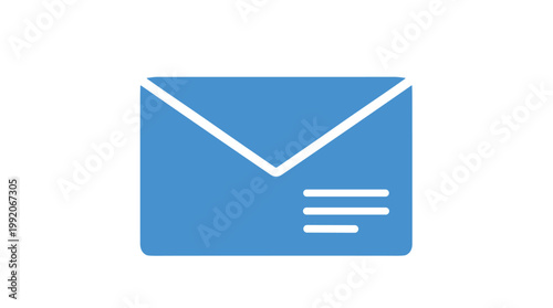 A blue envelope icon with white lines on a symbolizing email or messaging