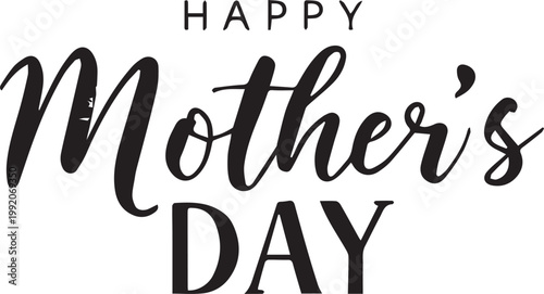 Happy Mother's Day elegant calligraphy text, vector graphic design.