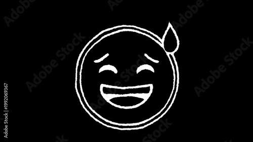 Emoticon of Anxiety: A simple yet expressive emoticon conveys a sense of nervousness and emotional expression, with sweat drop representing the feeling of anxiety. 