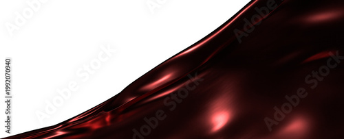 Abstract image of flowing red fabric with a satin sheen against a white background, perfect for various design concepts.
