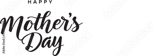 Happy Mother's Day elegant script text with decorative flourishes, a special greeting for mom.