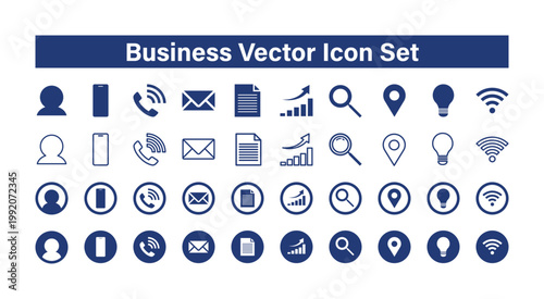 シンプルなビジネス向けアイコンセット ベクター素材