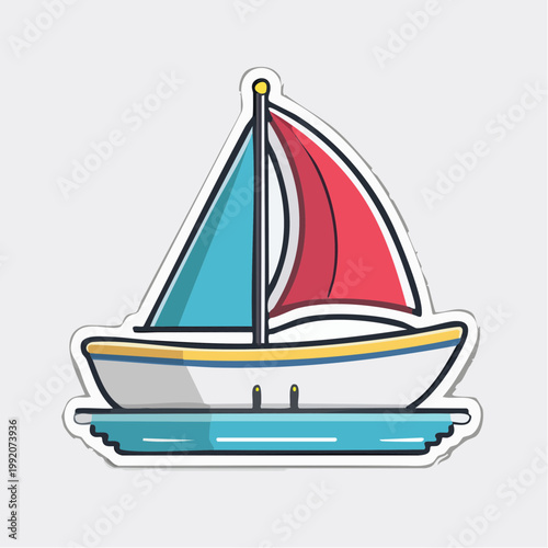 Colorful Illustration of a Sailboat