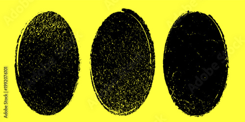 Linocut, relief printing, letterpress rectangle A4 shapes rough textures set, collection. Black linocutting textured backgrounds, text frames. Paint roller geometric stains, lino ink grungy remains