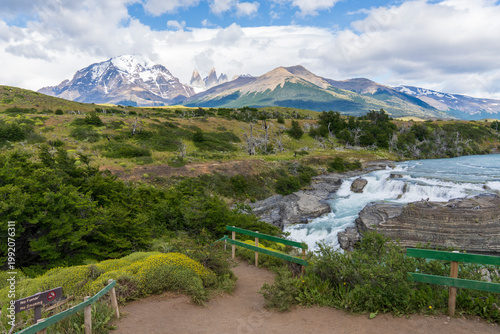 Obraz na płótnie View of the mountain landscape in the national park Torres del Paine, Patagonia, Chile, South America