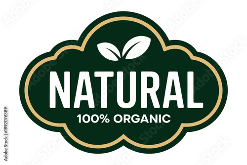 A green and gold organic logo with a natural design and leaf