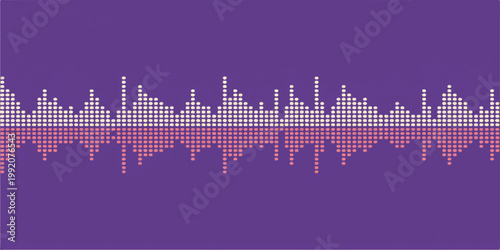 Abstract blue digital sound wave equalizer design with music and financial graph elements