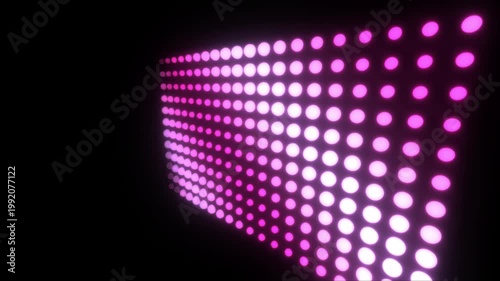 High quality looping 4K animation of a futuristic LED light panel grid. Features a Diagonal Wave Motion with smooth transitions between Vibrant Neon and Vibrant Neon tones. Perfect for music stages