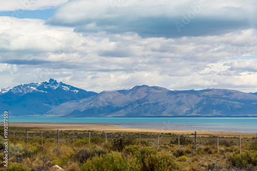 El Calafate landscapes with the lago Argentino is  the largest freshwater lake in Argentina, with a surface area of 1,415 km Patagonia