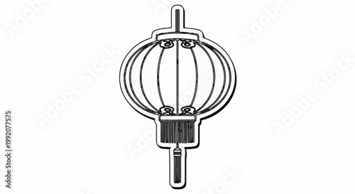 Stylized illustration of a traditional Asian lantern with tassel