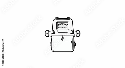 Stylized illustration of a utility meter with a gauge