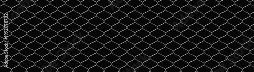 Wire net fence vector realistic background, chain link mesh pattern with metal texture, steel lattice enclosure on black