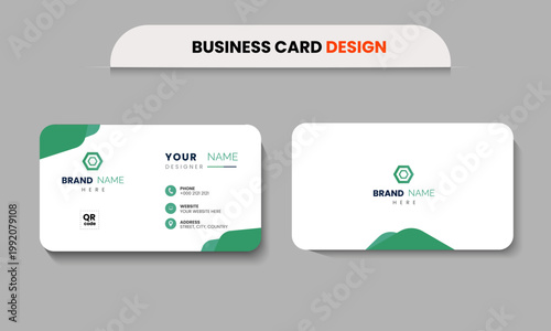 Professional modern double sided business card template layout design for a agency