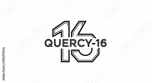 Stylized geometric numbers with text