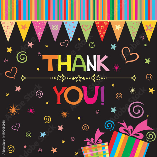 Thank you card. Vector Illustration 