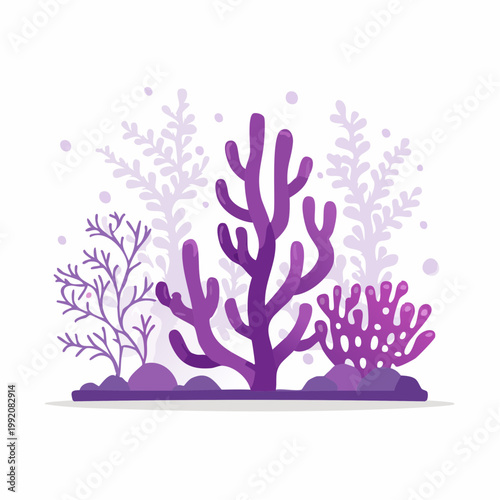 Purple Coral Reef Illustration