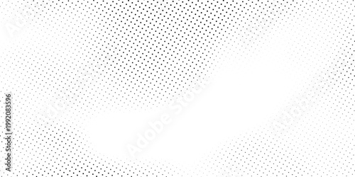 Grunge halftone corner gradient. Distress fading grit noise background. Retro pixel backdrop texture. Black and white sand wallpaper. Vector textured gritty surface. Anime or manga style comic overlay