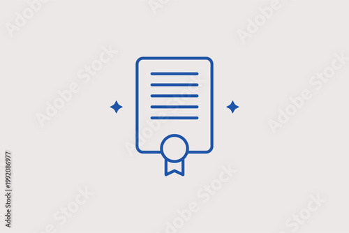 Official certificate with a seal icon for legal verification and professional accreditation. Validating Vector Illustration for diploma verification services and certified public accountant (CPA) logo