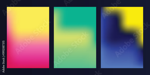 Abstract gradient backgrounds a trio of vibrant color blocks