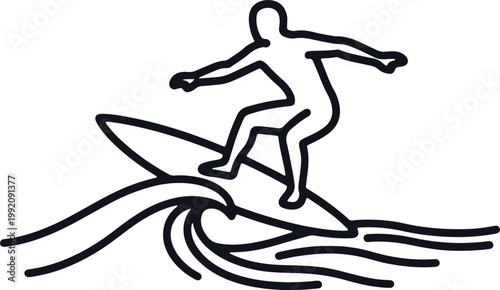 Surfer riding wave on surfboard in ocean water sport activity.