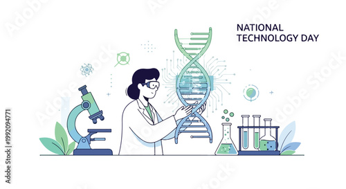 Scientist working in a modern laboratory analyzing DNA strands and conducting genetic research for scientific