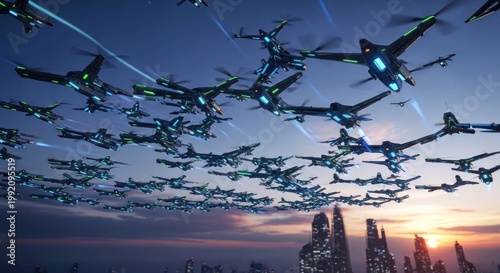 vector illustration of a combat drone background