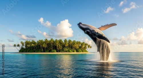 whale jumping in water