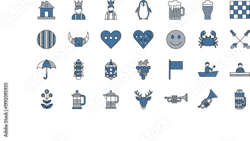 scandinavian, nordic, viking, helmet, penguin, beer, mug, crab, flag, heart, house, boat, fishing, crown, stripes, pattern, smile, umbrella, lantern, grapes, flower, coffee