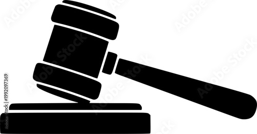 Judge Gavel Law Court Justice Silhouette Vector Icon