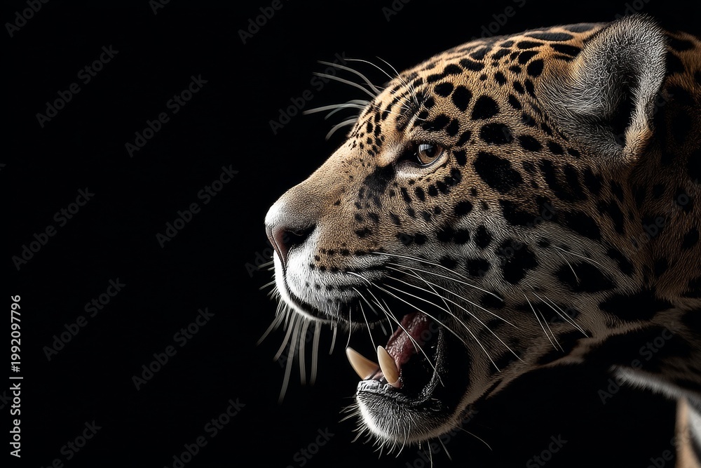 Obraz premium Portrait of a jaguar yawning
