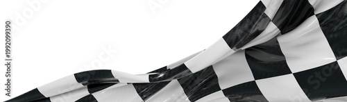 Dynamic waving checkered racing flag. Symbol of speed, competition, and finish line. Perfect for motorsport and victory
