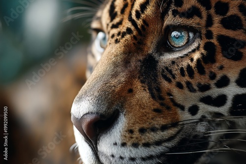 Portrait of a jaguar in a zoo