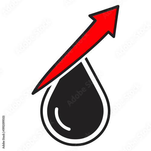 Rising Oil Price Graph with Arrow Icon Symbol of Upward Trend in Energy Market Economic Growth
