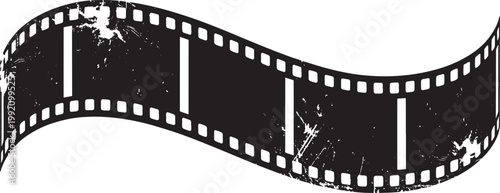 Vintage film strip with perforations and scratches