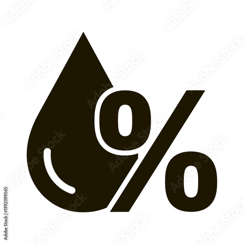Humidity Level Icon Water Droplet with Percentage Symbol Climate Control and Weather Measurement