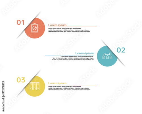 3 Step Infographic Minimal Process Flow Diagram Clean Business Presentation Layout for Data Visualization and Workflow Explanation