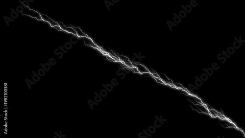 White lightning strike across dark background a powerful bolt, appearing
